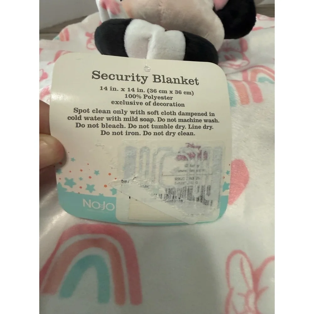 Disney Baby Minnie Mouse Security Blanket NoJo Pink Rainbow Lovey NWT 14x14